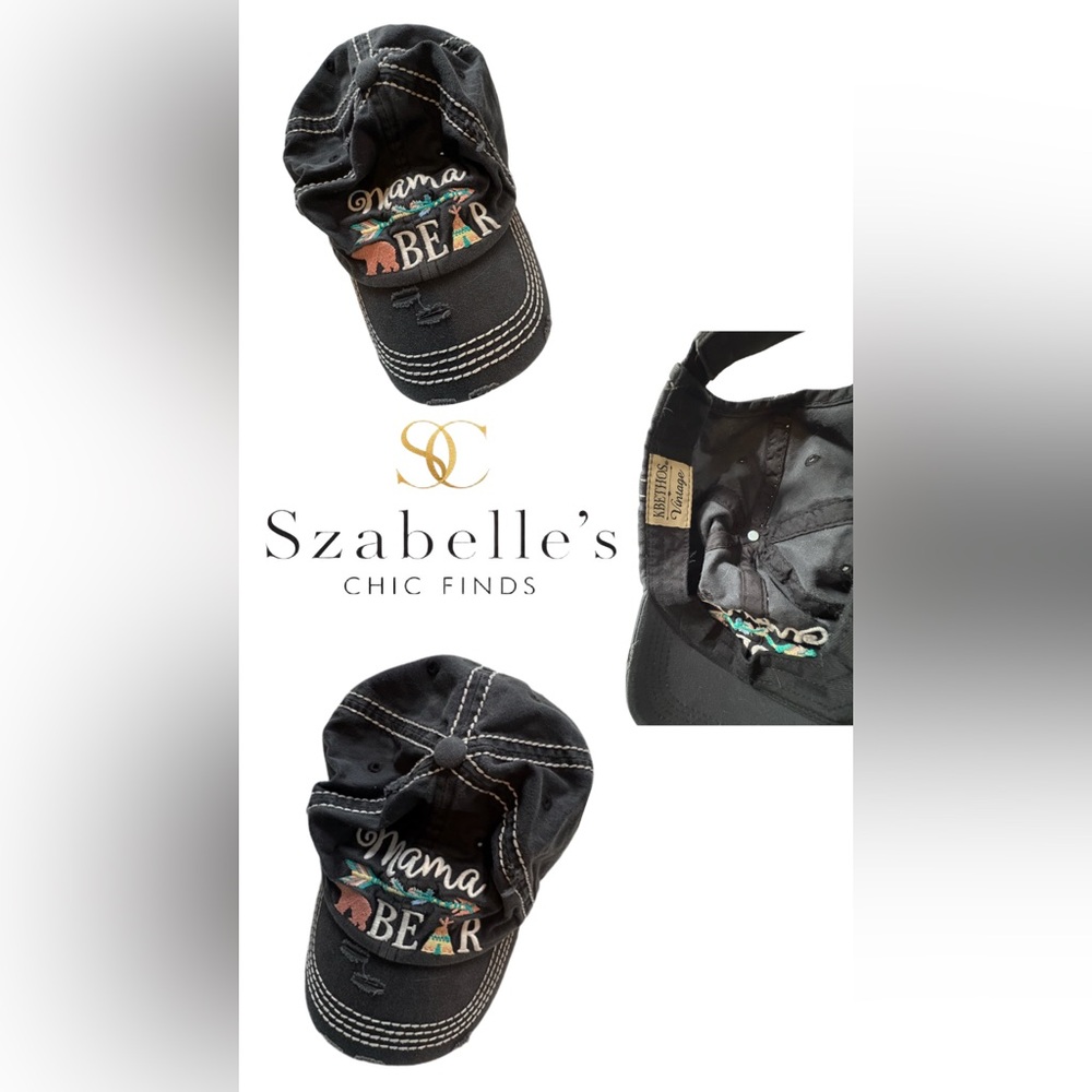 ‘Mama Bear' Embroidered Baseball Cap 💞🧢